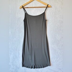 SKIMS womens Gray ribbed casual scoop neck tank sleeveless Mini Dress size large